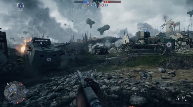 Panzer-Schlacht mit leichten und schweren Panzern.