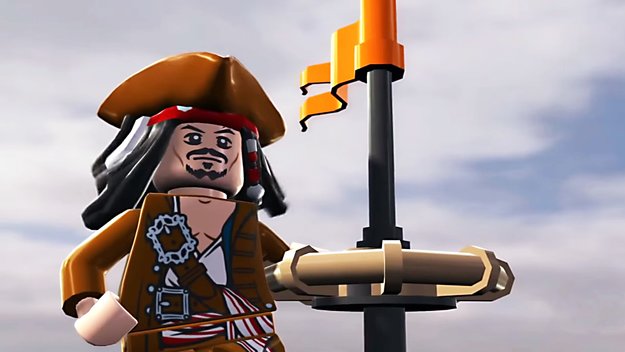 Von dem beliebten verruchten Piraten Jack Sparrow gibt es in dem Spiel mehr als eine Variante freizuschalten. Musical Jack schaltet ihr ausschließlich mit dem nachfolgenden Code frei. (Bildquelle: LEGO)