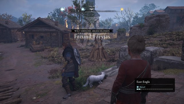 Interagiert ihr mit der Katze, triggert es das Weltereignis "Freyjas Freund".