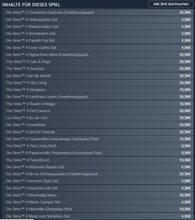 Dickes PS5-Bundle oder doch lieber alle Sims-DLCs? Das ist hier die Frage! (Screenshot: spieletipps)