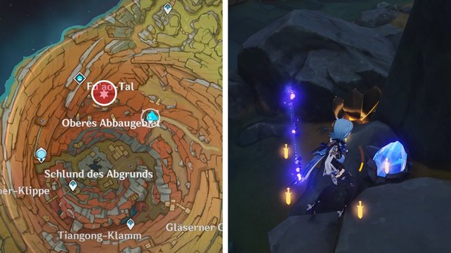 Die Karte zeigt euch den Fundort des dritten Altsteins in Genshin Impact. (Quelle: Screenshot spieletipps)