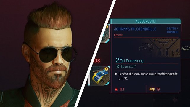 Die Werte von Johnnys Pilotenbrille.