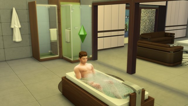 Euer Sim kann ein ganz entspanntes und unzensiertes Bad nehmen mithilfe einer Mod.