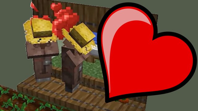 Auf diesem Bild seht ihr zwei Dorfbewohner in Minecraft, die sich vermehren wollen. (Quelle: Screenshot spieletipps.de)