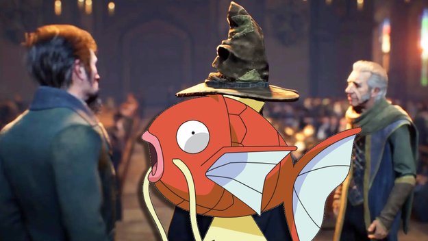 Karpador könnte mit seinem englischen Namen glatt als Zauberer in Hogwarts durchgehen. (Bild: Warner Bros. Games, The Pokémon Company)