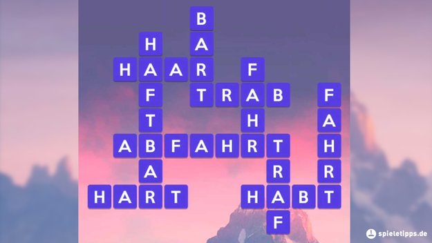 Die Lösung des täglichen Puzzles in Wordscapes vom 24.11.2022 (Bildquelle: Screenshot spieletipps.de).
