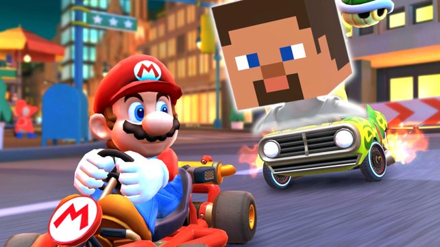 Ist Minecraft-Steve Mario im Kart Fahren dicht auf den Fersen? In diesem Traum-Szenario ist das möglich!