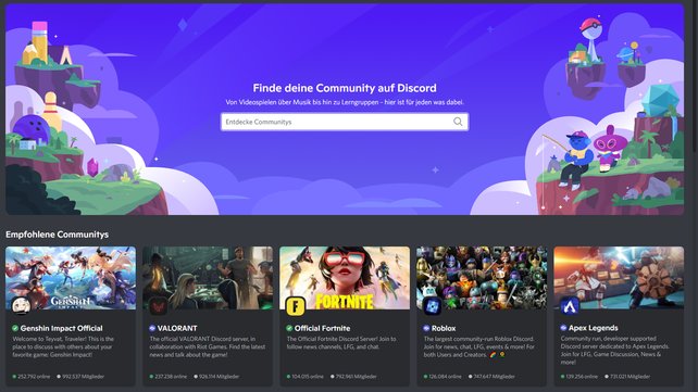 Auf Discord kann jeder seine Community finden. (Bildquelle: Screenshot spieletipps)