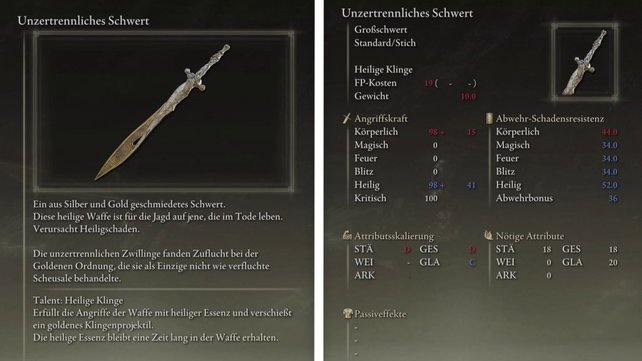 Das Unzertrennliche Schwert ist eine optionale Belohnung, die ihr am Ende der Fia-Quest erhalten könnt. (Quelle: Screenshot spieletipps)