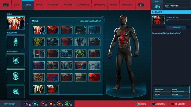 So sieht der Dunkle Anzug in Marvel's Spider-Man aus! (Bildquelle: Screenshot spieletipps)