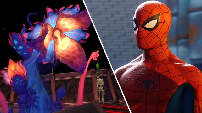 Stranger Things and Spider-Man?  Yes, these are hidden in The Sims 4.  (Image sources: Electronic Arts, Sony Interactive Entertainment)