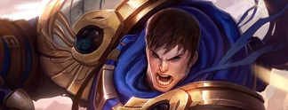 Legaue of Legends: Dame betet Plastikfigur von Garen an