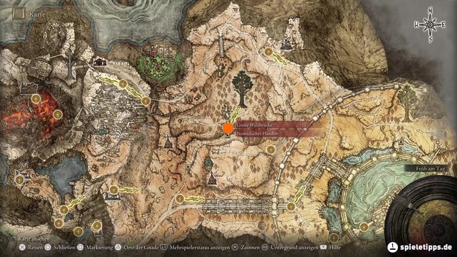Auf der Karte seht ihr den Fundort von Handbuch 2 des uralten Drachenapostels. (Quelle: Screenshot spieletipps)