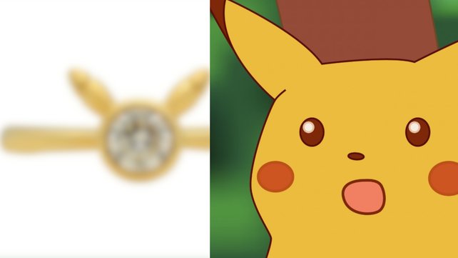 Da steht Pikachu der Schock ins Gesicht geschrieben, die Pokémon-Verlobungsringe erinnern an gewisse intime Körperteile.