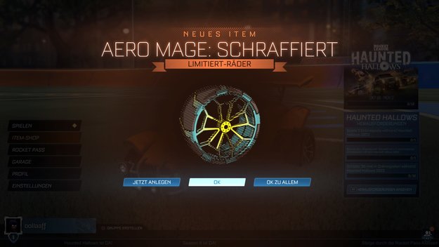 Im Dezember 2022 könnt ihr unter anderem die limitierten Räder "Aero Mage: Schraffiert" bekommen. (Bildquelle: Screenshot spieletipps)