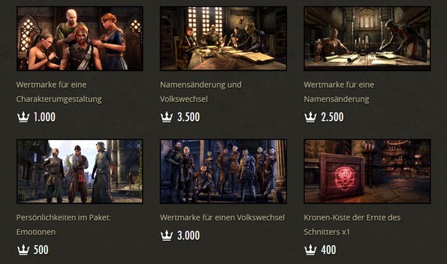 In Buy2play-MMOs wie The Elder Scrolls Online könnt ihr euch in den Shops meistens nur nützliche oder kosmetische Dinge kaufen.