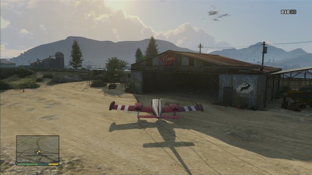 Die Mission endet mit dem "Einparken" des Flugzeugs in die Halle.