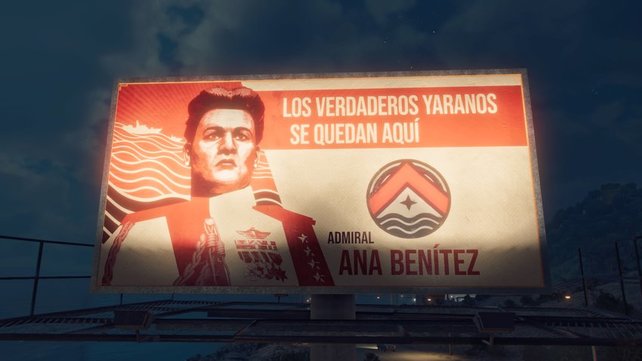 Bei der "Verhandlugnstricks"-Nebenmission müsst ihr die Werbeplakate von Ana Benítez verschanden.