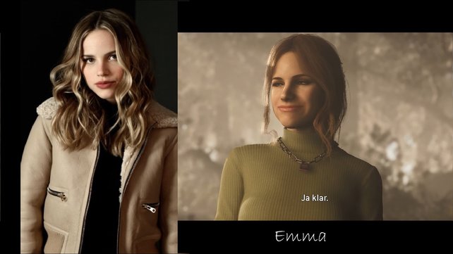 Emma wird von Halston Sage gespielt. (Quellen: imdb.com / Screenshot spieletipps.de)