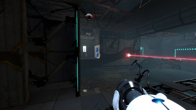 Das FPS Portal 2 dreht sich um das Lösen von Rätseln mithilfe einer Portalkanone. (Bildquelle: Screenshot spieletipps)