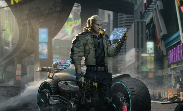 Cyber-Witcher: Geralt jagt in Night City immer noch, die "Monster" haben sich ebenfalls weiterentwickelt. Bildquelle: Reddit / Direct_Lemon_S.