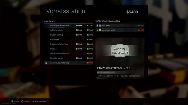 An der Vorratsstation kann man in CoD: Warzone für 6.000 Dollar seine gewünschte Ausrüstung ordern.
