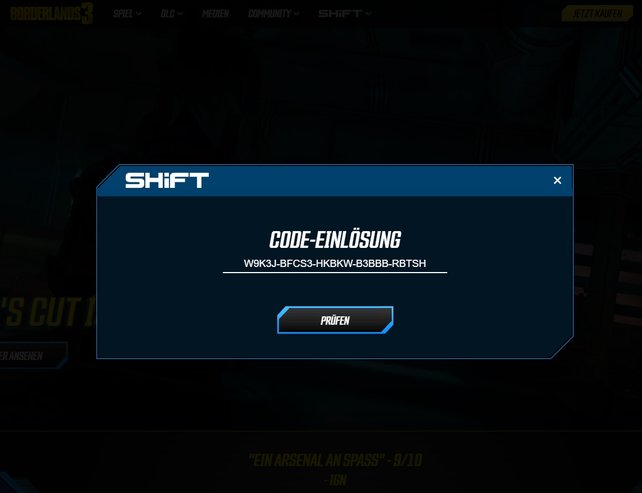 Shift-Codes für Goldene Schlüssel aktiviert ihr auf der offiziellen Seite des Spiels.
