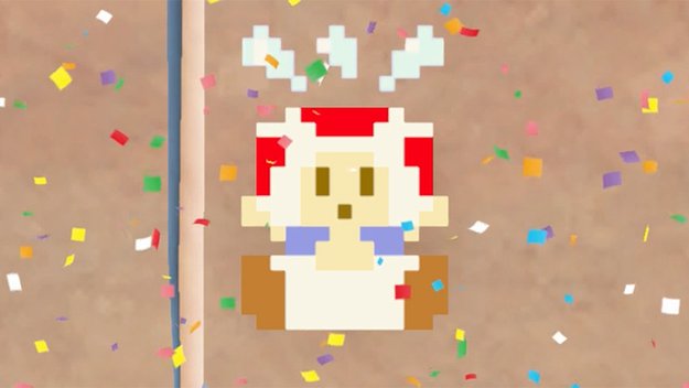 In jedem Level könnt ihr so einen Pixeltoad in Captain Toad: Treasure Tracker finden.
