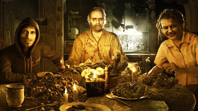 Ein leckeres Essen mit der Familie erwartet euch in Resident Evil 7. (Bild: Capcom)