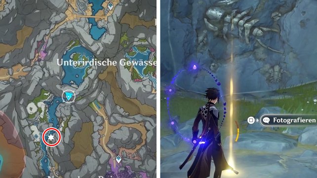 Die Karte zeigt euch, wo ihr das vierte Fossilien-Foto machen müsst. (Quelle: Screenshot spieletipps)