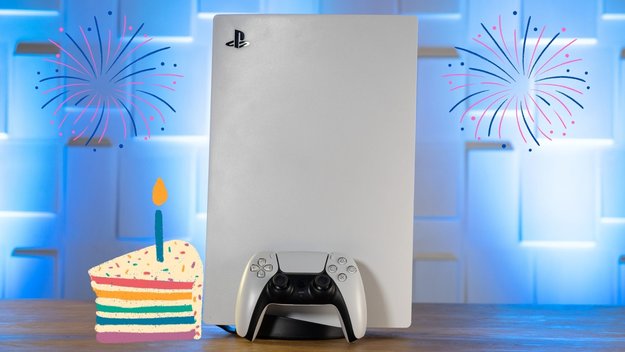 Happy Birthday, liebe PS5! (Bild: Canva – sketchify)