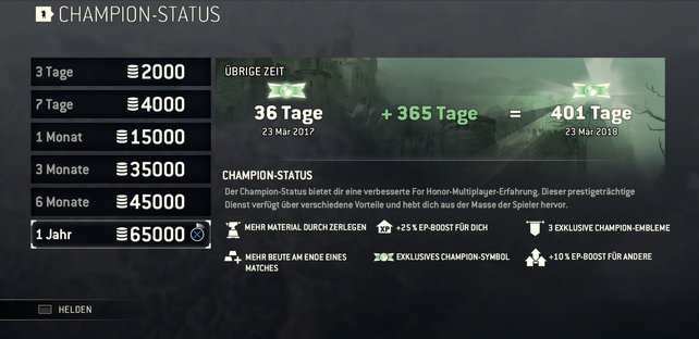 So sieht die Staffelung aus, wenn ihr euer Stahl in den Champion-Status investieren wollt.