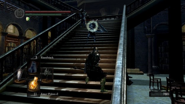Auf der Treppe bekommt man es außerdem mit Bogenschützen zu tun.