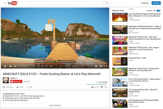 Let's Play Minecraft zählt zu den Video-Formaten, mit denen sich Youtuber Gronkh einen Namen gemacht hat.