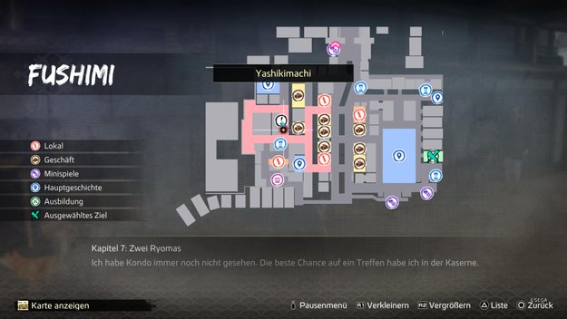 In der Nähe des Schreins in Yashikimiki findet ihr einen knienden Mann mit einer Holzkiste. (Quelle: screenshot spieletipps.de)