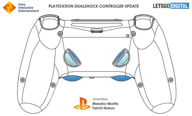 So sollen die neuen Tasten auf dem "Dualshock 5"-Controller angeordnet sein. (Bildquelle: Let's Go Digital)