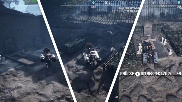 Goat of Duty grüßt – Diese drei Gräber müsst ihr finden, um dort euren Respekt zu zollen. (Bildquelle: Screenshot spieletipps)