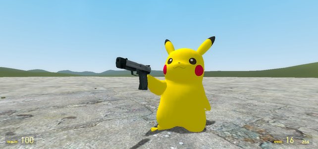 In Spielen wie Garry's Mod ist ein bewaffnetes Pikachu lustig. In der Realität nicht.
