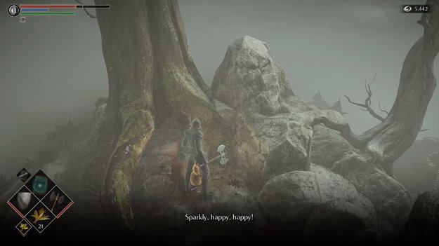 Bei diesem Baum in Demon's Souls: Remake wartet Sparkly, die Krähe geduldig auf euch. (Quelle: Game8 International)