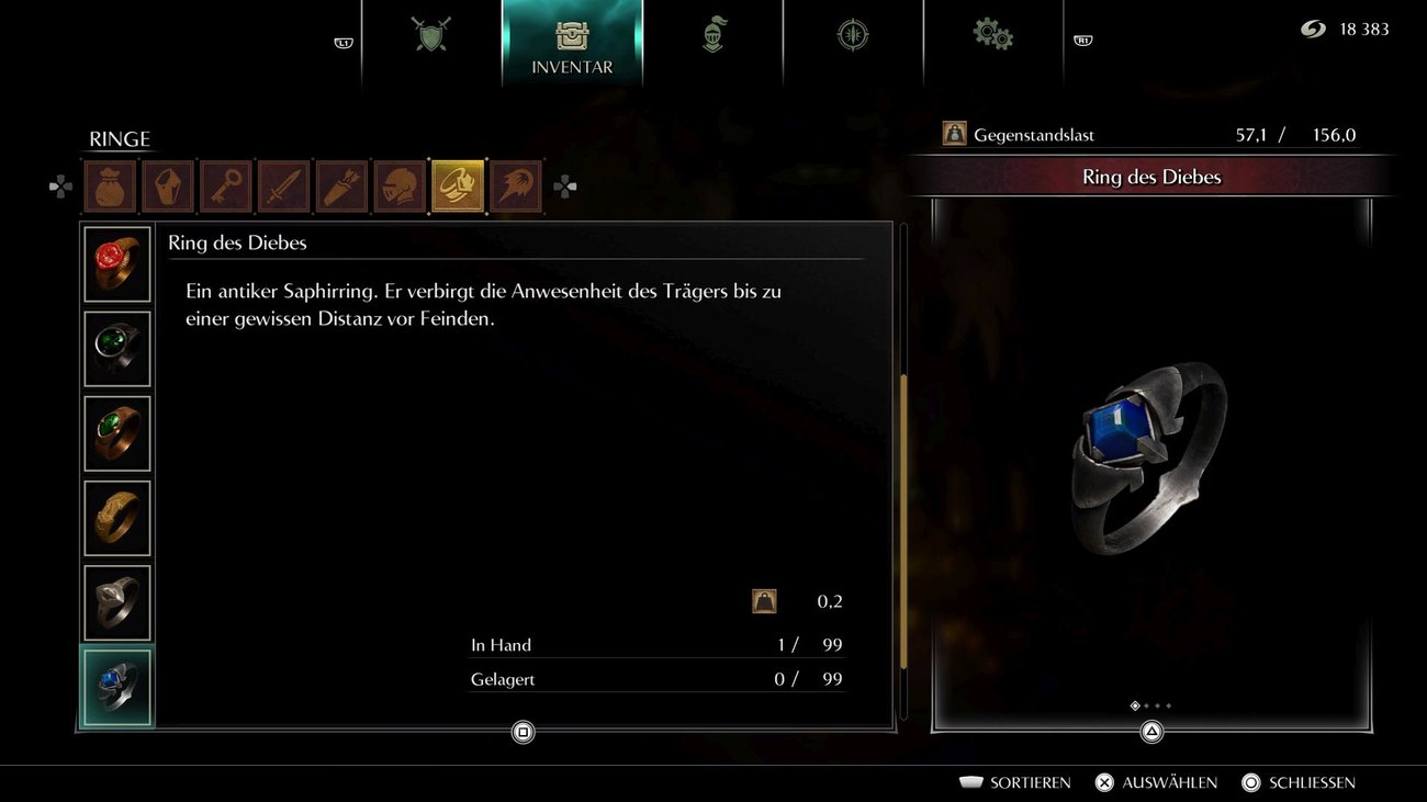Demon's Souls Ring des Diebes (Fundort)