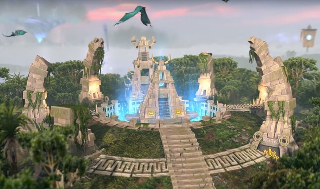 In den aztekisch anmutenden Ruinen leben die Echsenmenschen, eine der vier Fraktionen von Total War: Warhammer 2