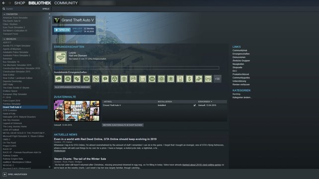 Eure Steam-Bibliothek ist auch auf dem Cloud-Rechner verfügbar.