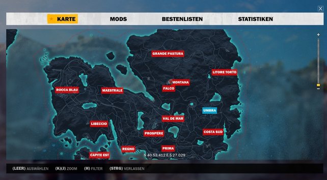 Маэстрале just cause 3 карта поселений