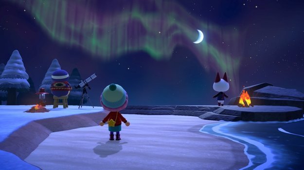 Auch nur im Winter möglich: Polarlichter. (Quelle: Nintendo)