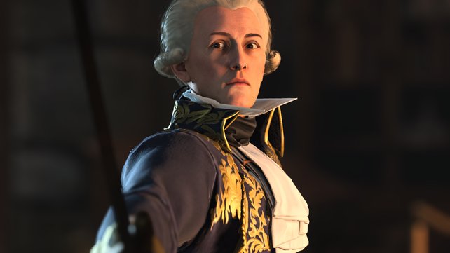 In der Geschichte des Spiels trefft ihr auf bekannte Persönlichkeiten der Französischen Revolution. Hier zu sehen ist der Marquis de La Fayette, ein französischer General.
