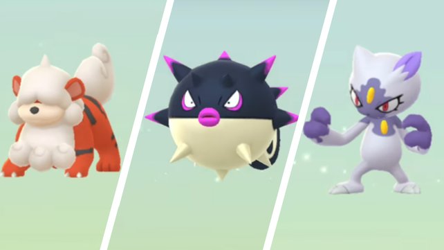 Hisui-Fukano, Hisui-Baldorfish und Hisui-Sniebel wurden zeitgleich in Pokémon GO hinzugefügt. (Quelle: Screenshot spieletipps)