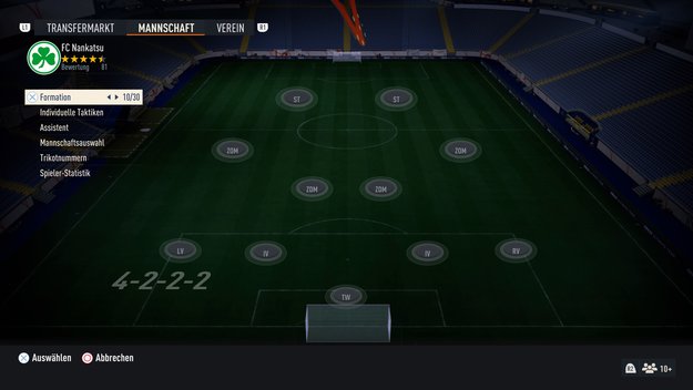 Aufstellung 4 - 2 - 2 - 2 in FIFA 23. (Bildquelle: Screenshot spieletipps)