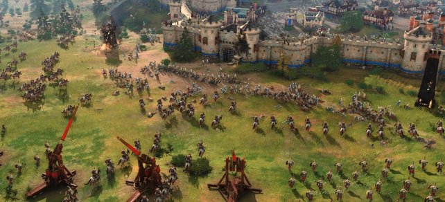 Age of Empires 4 | You build siege weapons with wood With wood you not only build buildings, but you can also create siege weapons.