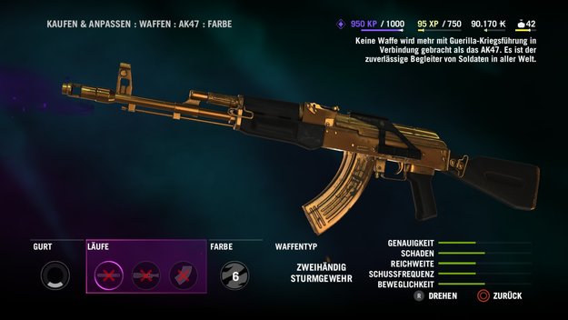 Zu den Hauptwaffen zählt unter anderem diese AK-47 in Far Cry 4.