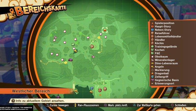 Die Dragonballs sind nicht schwer zu finden, da sie auf der Karte markiert sind.